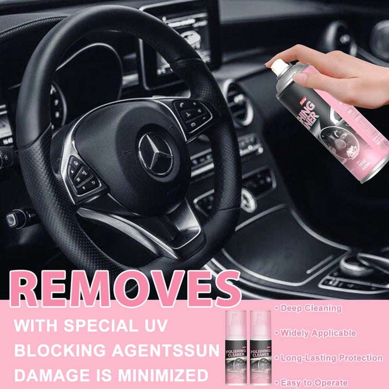 Timeno 2026 New Polishing Cleaner Car Interior, Interior All Purpose Car Cleaner for Rubber, Leather (2) - Image 3